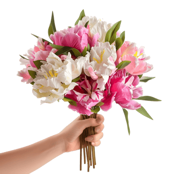 AI generated 3D Rendering of a Flowers Bokeh in Hand on Transparent Background - Ai Generated png