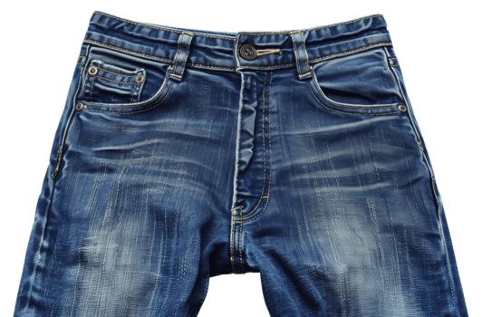 AI generated Classic blue denim jeans on transparent background - stock png. png