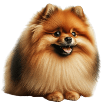 AI generated Enchanting Miniature German Spitz Posing in Sunlight png