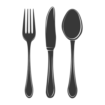 AI generated Silhouette Cutlery Collection Set black color only png