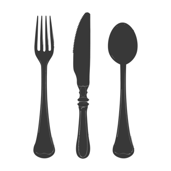 AI generated Silhouette Cutlery Collection Set black color only png