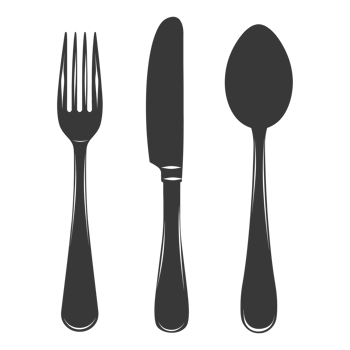 AI generated Silhouette Cutlery Collection Set black color only png
