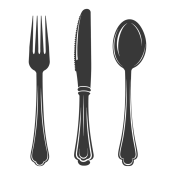 AI generated Silhouette Cutlery Collection Set black color only png
