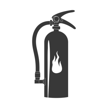 AI generated Silhouette Fire Extinguisher black color only png