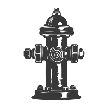 AI generated Silhouette fire hydrant black color only png
