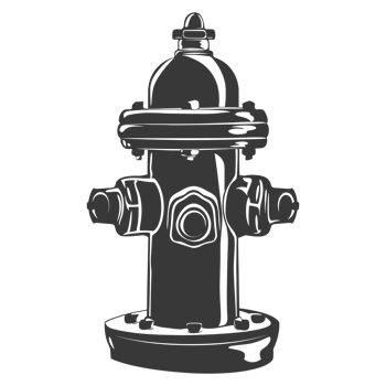 AI generated Silhouette fire hydrant black color only png