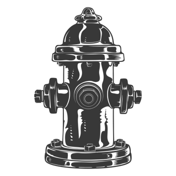 AI generated Silhouette fire hydrant black color only png