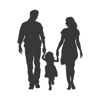 AI generated Silhouette for celebrating parents day moment black color only png