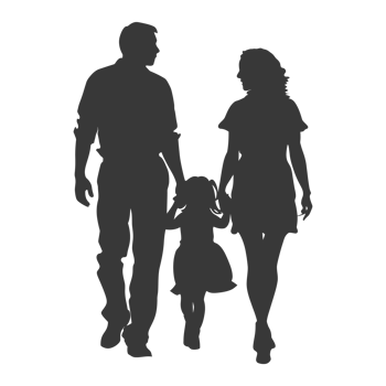 AI generated Silhouette for celebrating parents day moment black color only png