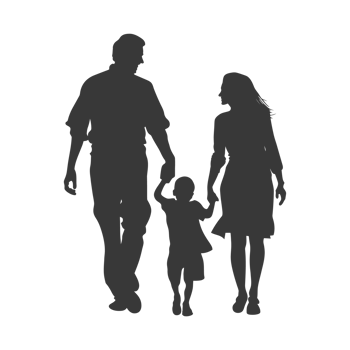 AI generated Silhouette for celebrating parents day moment black color only png