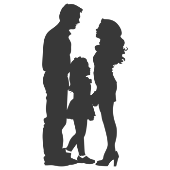 AI generated Silhouette for celebrating parents day moment black color only png