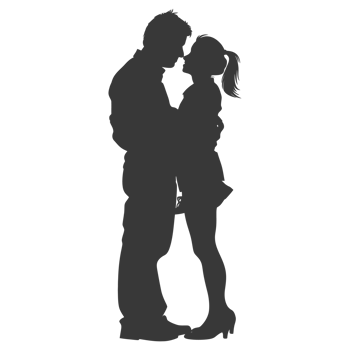 AI generated Silhouette for celebrating parents day moment black color only png