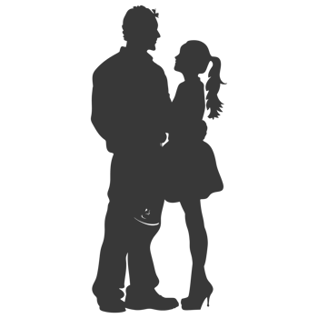 AI generated Silhouette for celebrating parents day moment black color only png