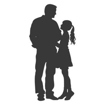 AI generated Silhouette for celebrating parents day moment black color only png