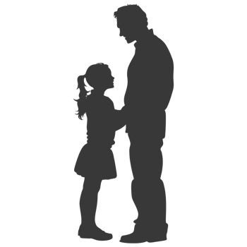 AI generated Silhouette for celebrating parents day moment black color only png