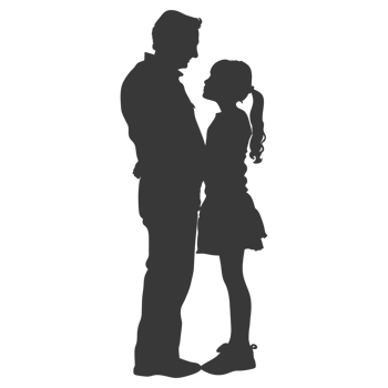 AI generated Silhouette for celebrating parents day moment black color only png