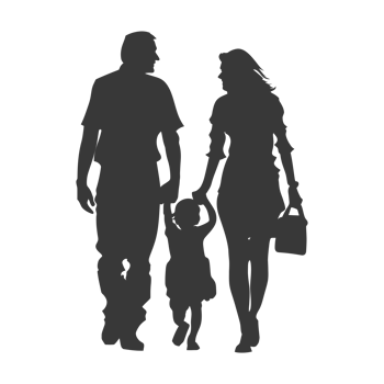AI generated Silhouette for celebrating parents day moment black color only png