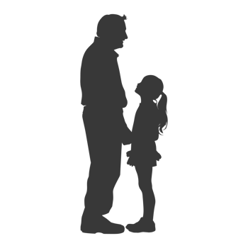 AI generated Silhouette for celebrating parents day moment black color only png