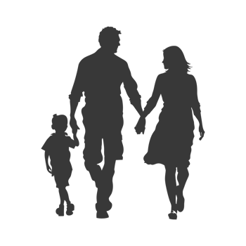 AI generated Silhouette for celebrating parents day moment black color only png