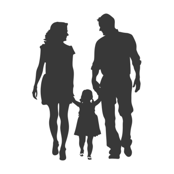 AI generated Silhouette for celebrating parents day moment black color only png