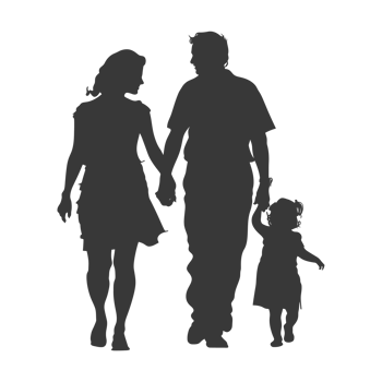 AI generated Silhouette for celebrating parents day moment black color only png