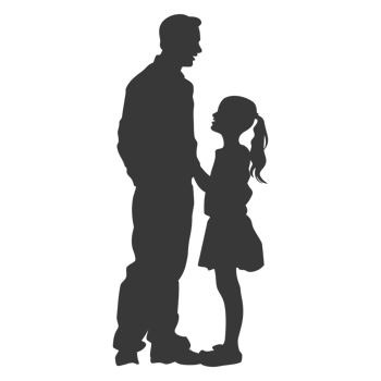 AI generated Silhouette for celebrating parents day moment black color only png