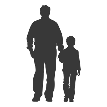AI generated Silhouette for celebrating parents day moment black color only png