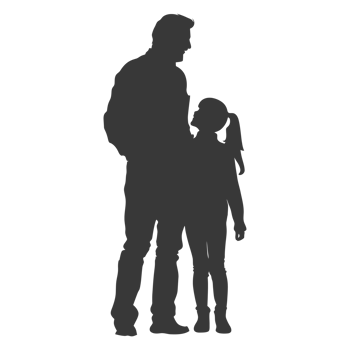 AI generated Silhouette for celebrating parents day moment black color only png