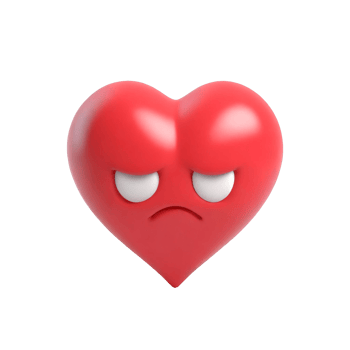 AI generated Sad heart character, embodying the essence of sorrow and emotional depth png