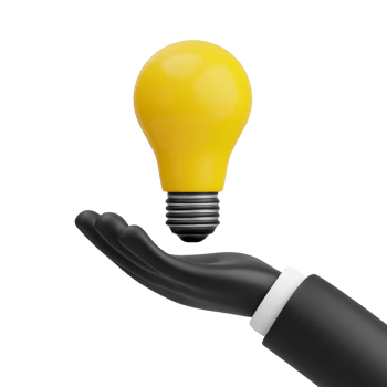 AI generated Inspiring image of hands holding yellow lights, representing the bright potential of new business ideas ready to be executed png