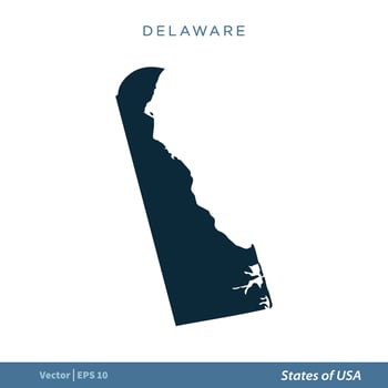 Delaware - States of US Map Icon Vector Template Illustration Design. Vector EPS 10.