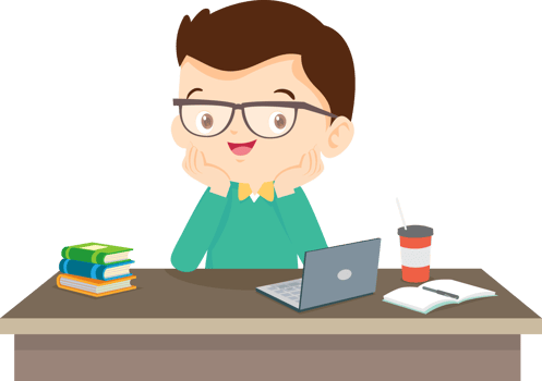 children thinking sitting and rest her chin in hands png