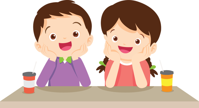 children thinking sitting and rest her chin in hands png