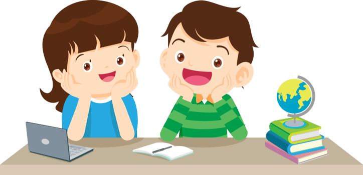 children thinking sitting and rest her chin in hands png