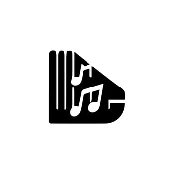 Music notes, song, melody or tune flat vector icon for musical