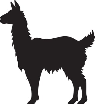 Llama Silhouette Vector Illustration White Background