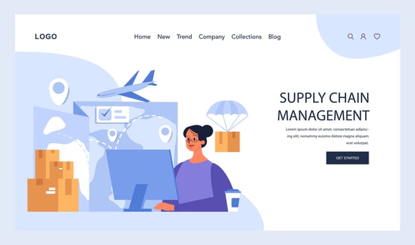 Supply Chain Management concept. Flat vector illustration
