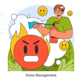 Dopamine fasting concept. Flat vector illustration.