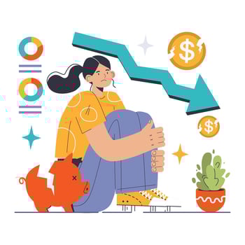 Debt management. Organization, tracking and paying off debts. Financial vector