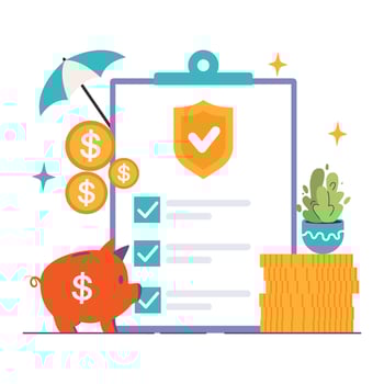 Insurance. Idea of security and protection of life and property. vector