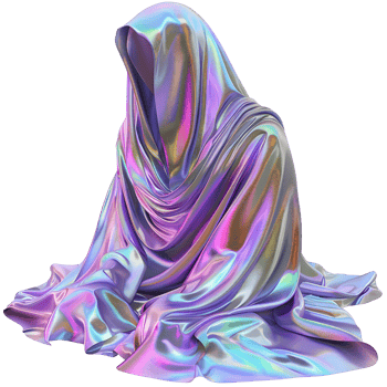 AI generated Transparent human body inside holographic foil PNG