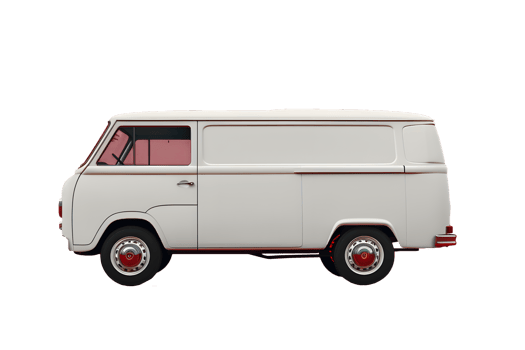 AI generated White van isolated on transparent background png