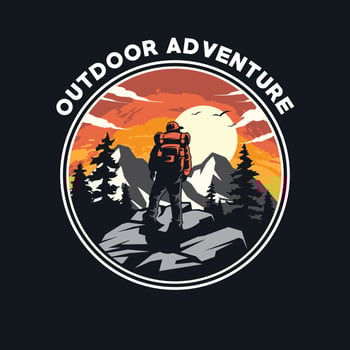 Mountain Adventure Logo. Hiking and Camping Vintage Logo design Vector