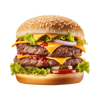 AI generated Fresh burger isolated on transparent background png