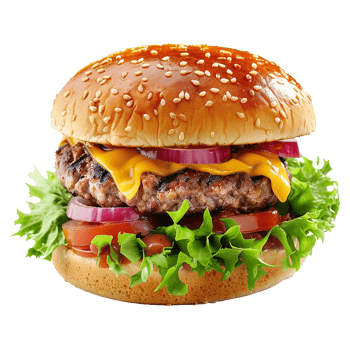 AI generated Fresh burger isolated on transparent background png