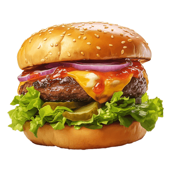 AI generated Fresh burger isolated on transparent background png