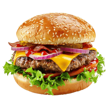AI generated Fresh burger isolated on transparent background png