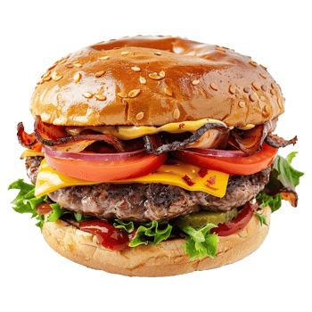 AI generated Fresh burger isolated on transparent background png