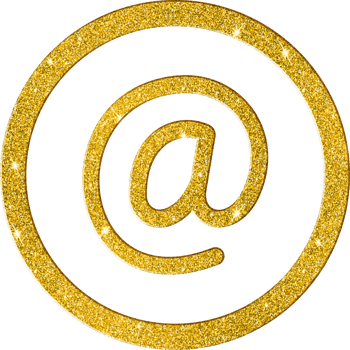 Gleaming Gold Glitter Email Symbol Icon png