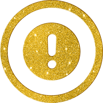 Luxury Gold Glitter Exclamation Mark Icon png